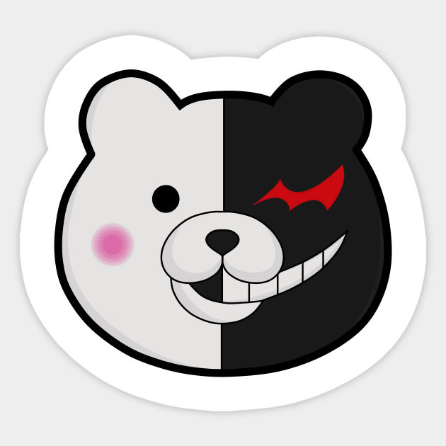 Monokuma Face - Anime Daganronpa Sticker by IQ_Design16